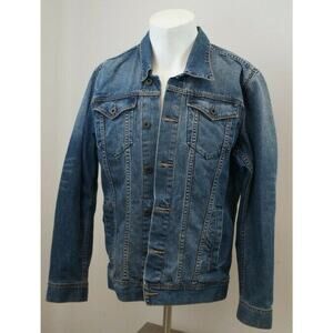 Sean John distressed blue denim jean trucker coat jacket sz xl